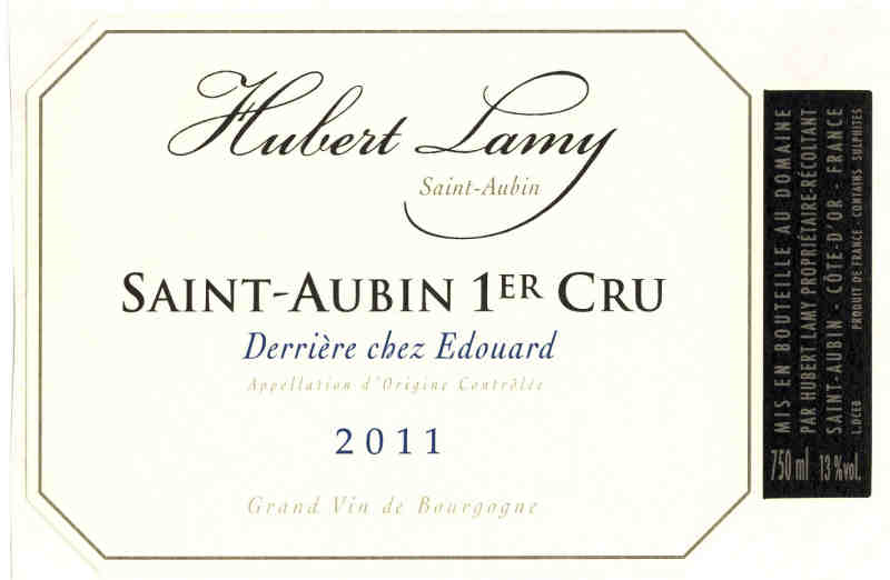 (205) Hubert Lamy Saint Aubin 1er cru Derrière chez Edouard Haute densité 2016 75cL Q1