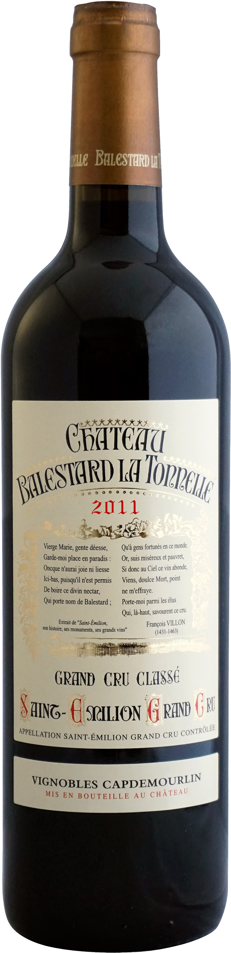 (BALESTARDLT12) Château Balestard La Tonnelle 2012 Saint Emilion Grand cru Q1